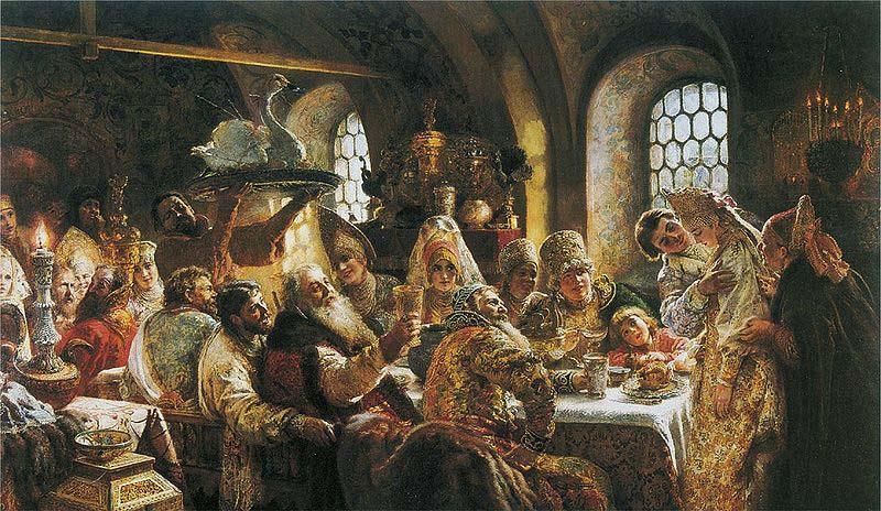Konstantin Makovsky Boyar wedding feast Germany oil painting art